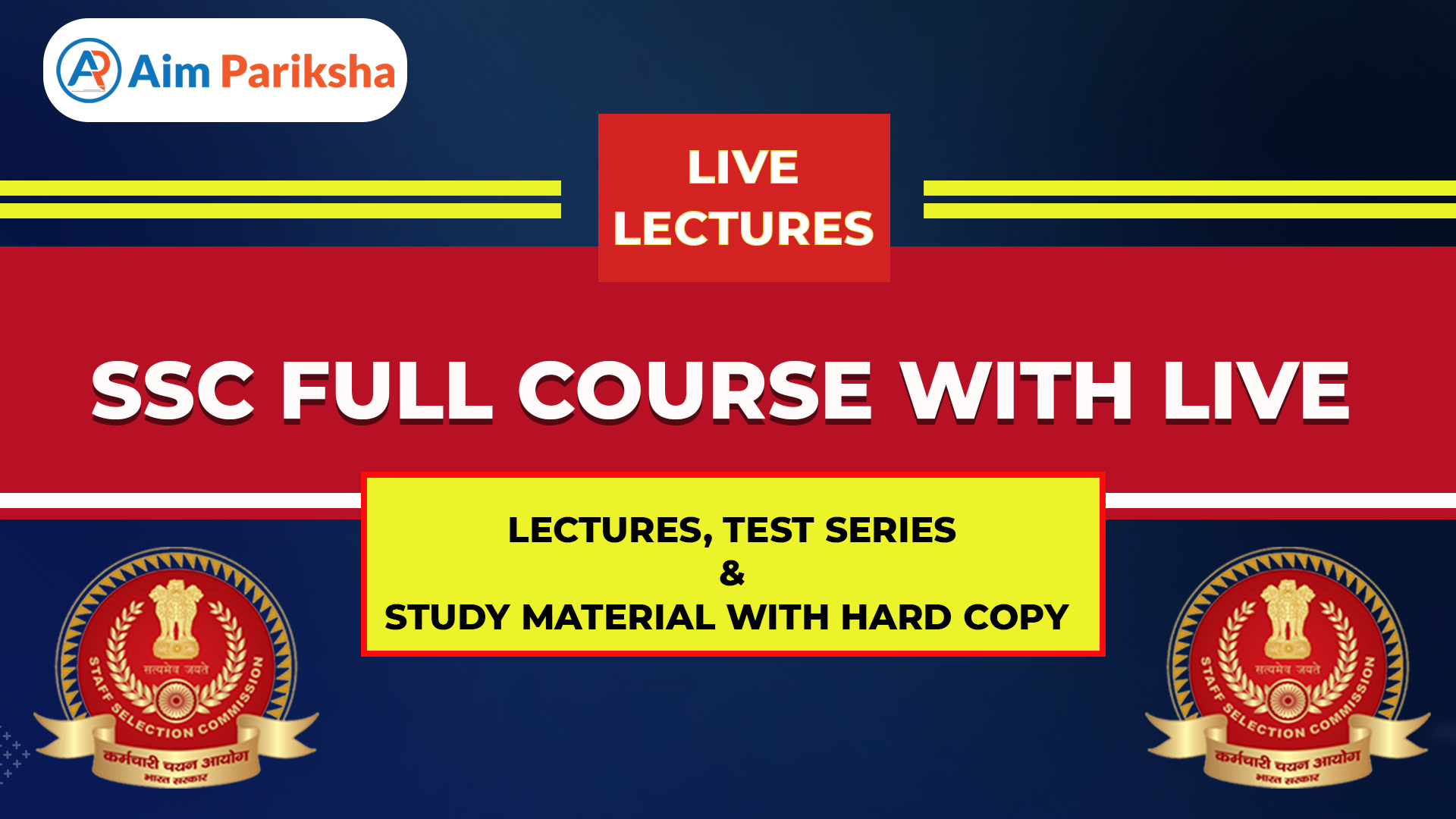 SSC Full Course with Live lectures , Test series & Study Material with hard copy